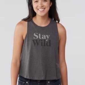 Vuori Women's Stay Wild Graphic Tank Top - gray/grey, Large